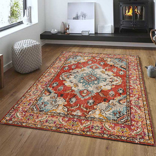 [Novo produto] Tapete persa estilo étnico abstrato tapete de sala de estar B & B Cobertor de mesa de centro moderno Cobe