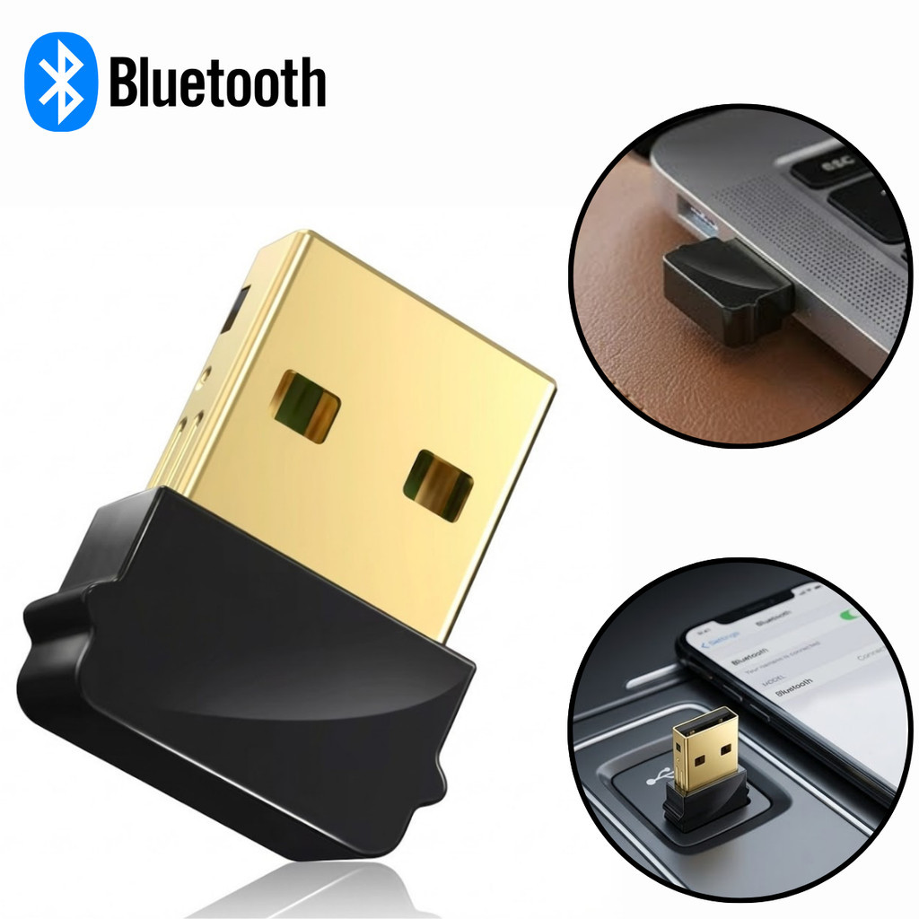 Adaptador Bluetooth 5.0 USB Dongle para PC Notebook Fone Mouse Teclado Sem Fio