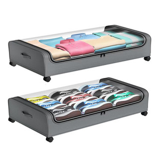 Amazon caixa de armazenamento doméstico sob a cama com rodas 43L grande capacidade Rack de armazenamento sob a cama atac