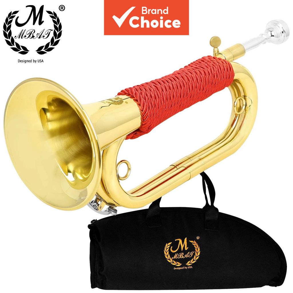 M MBAT Bugle Espanhol Flugelhorn Cobre Marchando Chifre Instrumento Musical De Bronze Com Saco Bocal Prática Desempenho 