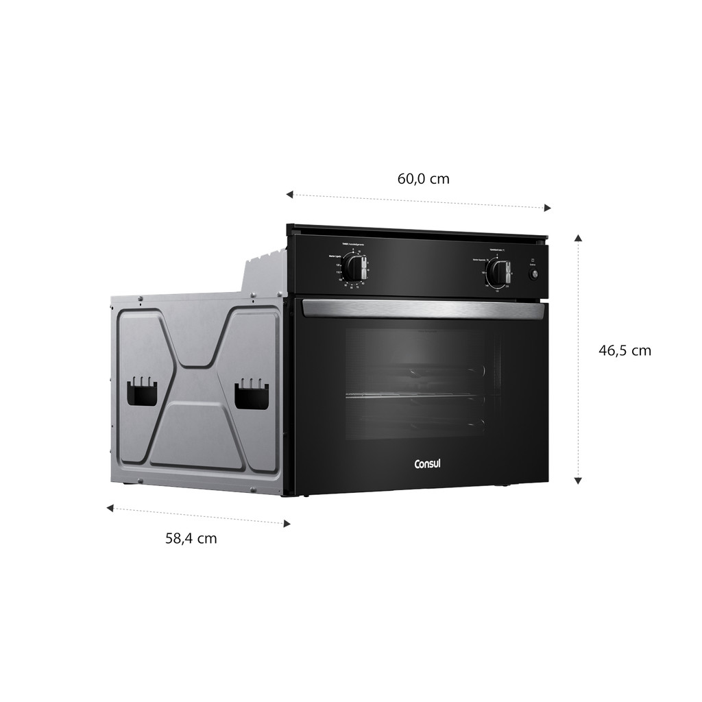 Forno de Embutir Elétrico 47 Litros Consul Preto com Timer e Função Gratinar - COB47BE · foto 2