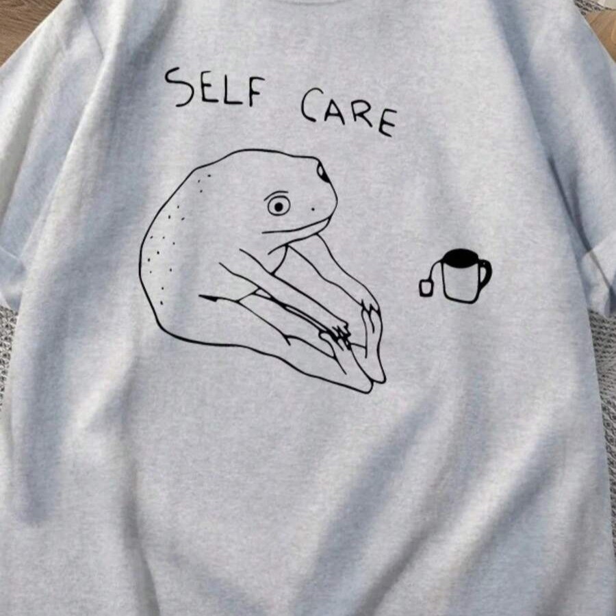 Tshirt Feminina Estilosa Estampada Self Care Lançamento Camiseta 100% Algodão Camisetão Camiseta Para Mulheres Estilosas