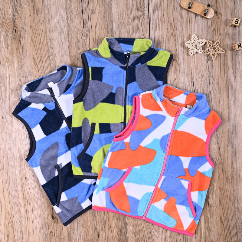 Comércio exterior europeu americano meninos meninas primavera outono colete de lã crianças zíper Cardigan exterior usar 