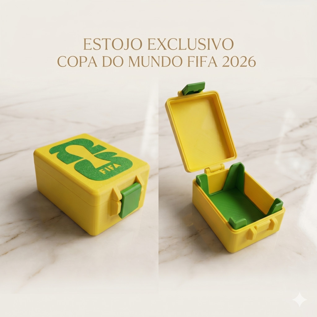Organizador Estojo Porta Figurinhas Copa do Mundo 2026 Case Box Album Seleções