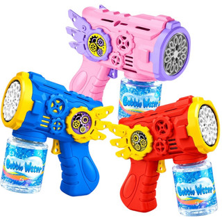 Brinquedo Lança bolha de sabão automática Brinquedo com luz diversão crianças Festas Colorido