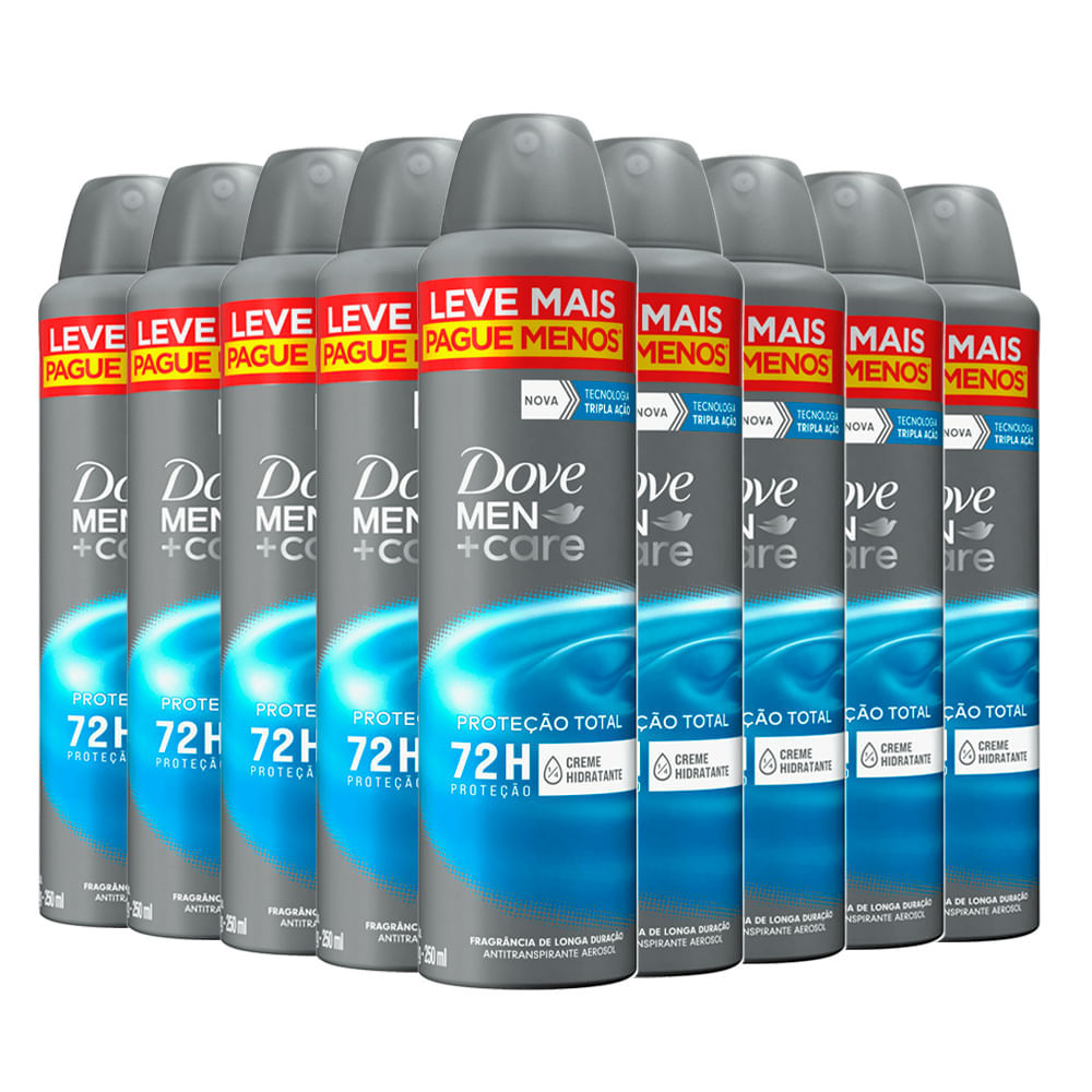 Kit Desodorante Aerosol Dove Proteção Total 250ml - 9 unidades