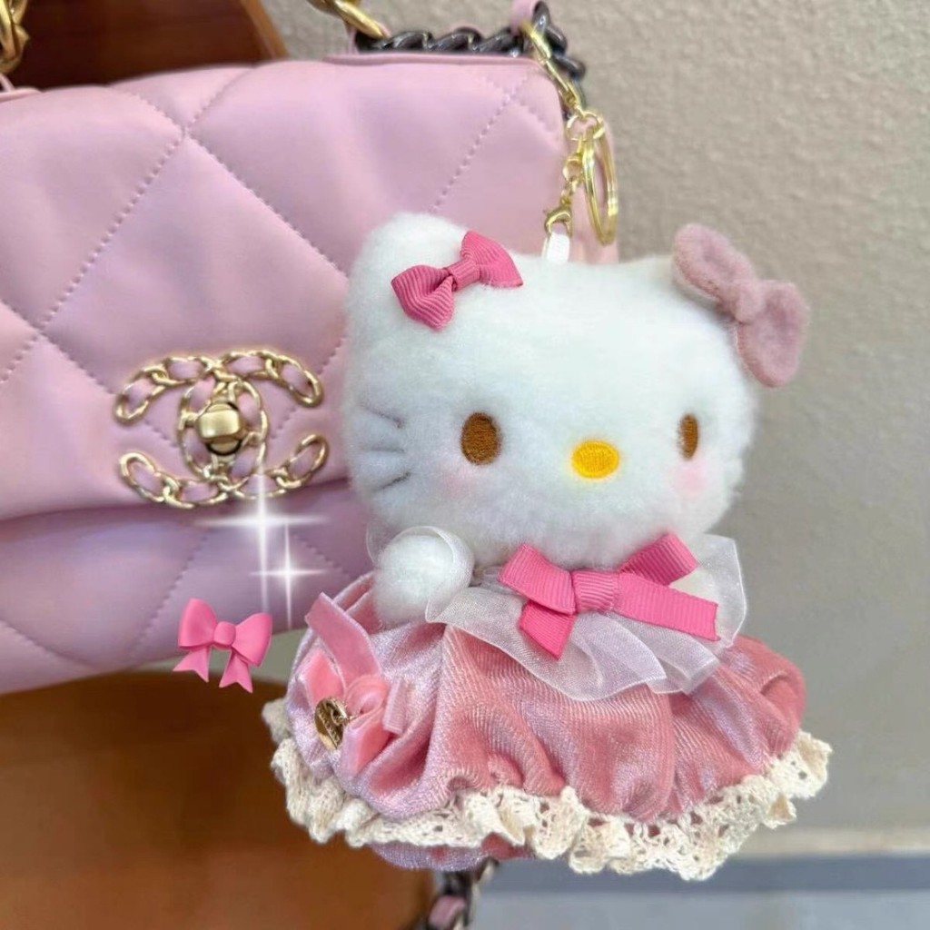   Top de pelinho Kitty, boneco de pelúcia, pingente para bolsa, chaveiro