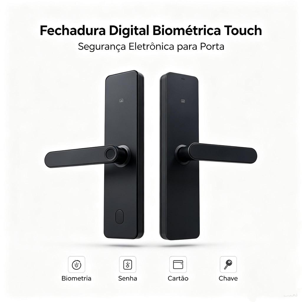 Fechadura Digital Biométrica Touch, Sistema de Segurança com Biometria Eletrônica