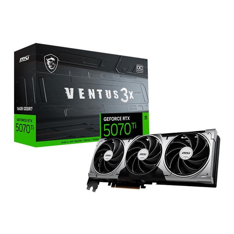 Placa de Video MSI GeForce RTX 5070 Ti Ventus 3X OC, 16GB, GDDR7, 256-bit, G507T-16V3C-NAC