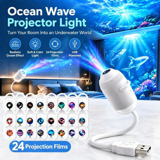Mini projetor de estrelas 2 em 1, luz noturna, lâmpada LED portátil com efeito de céu estrelado para quarto, interior de