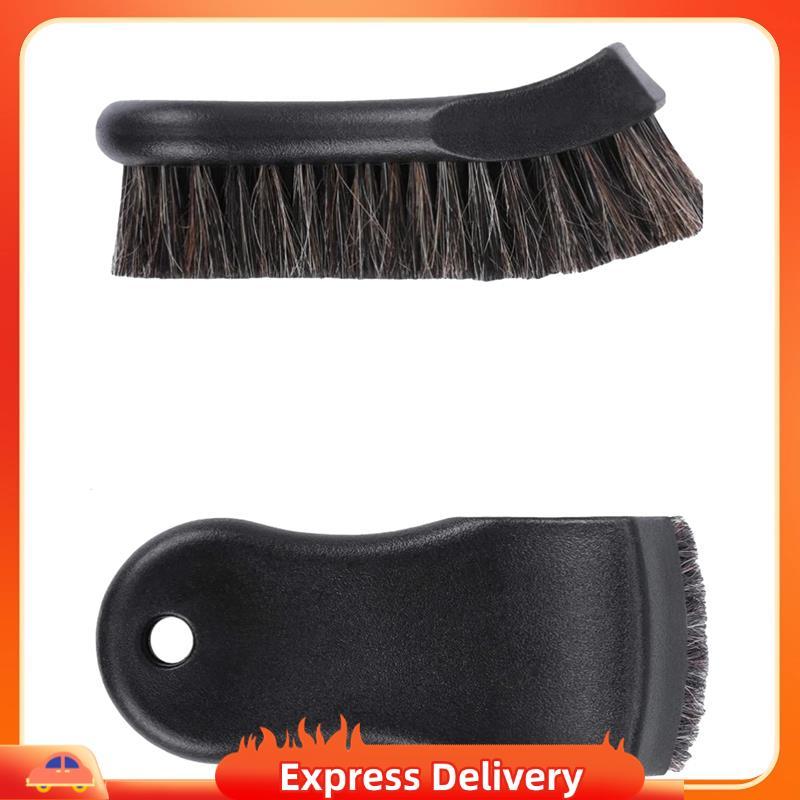 [Entrega Rápida BRY8] Conjunto De Escova De Limpeza De Couro De Carro Cabelo De Cavalo Ferramentas Tecido