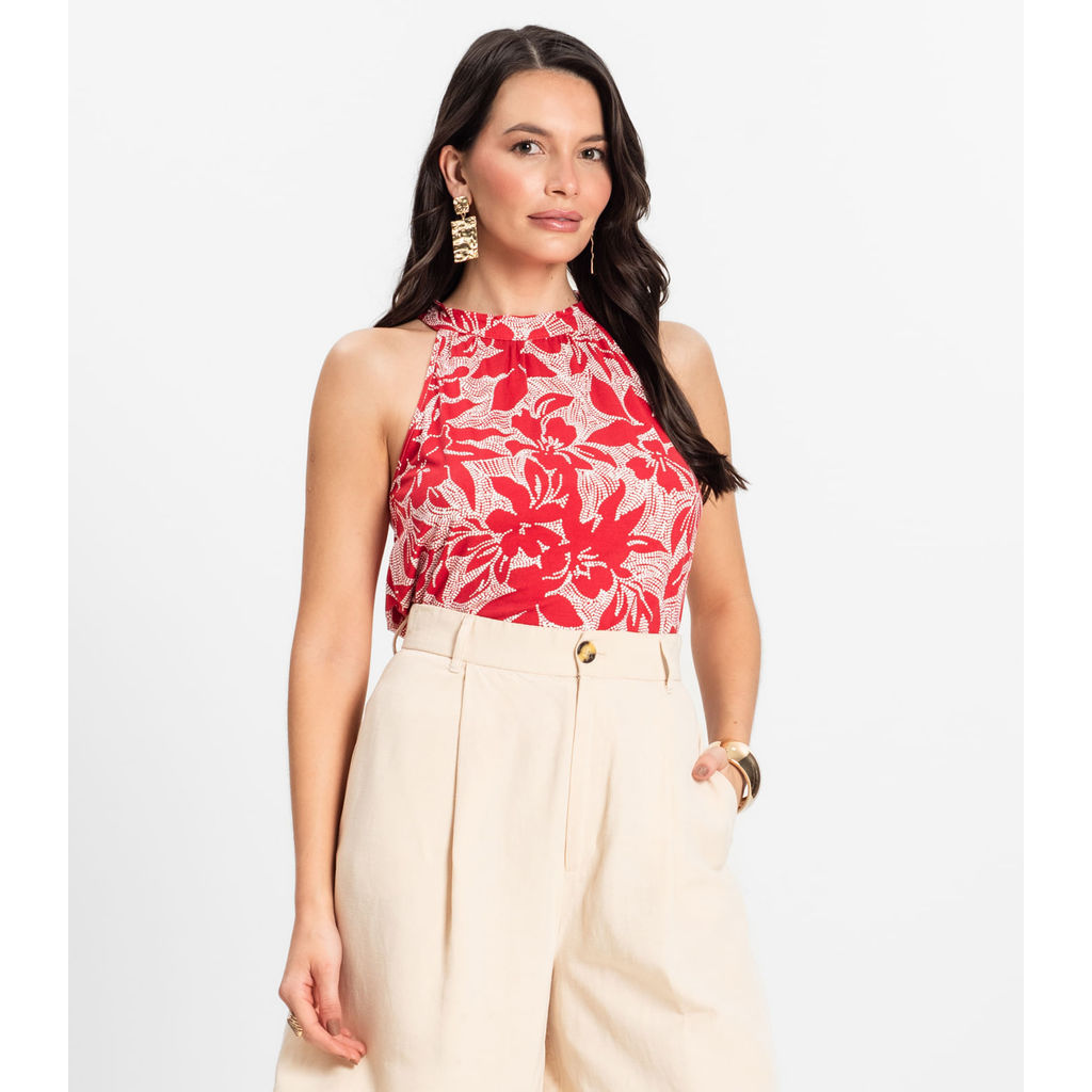Regata Feminina em Viscotorcion Rovitex Vermelho