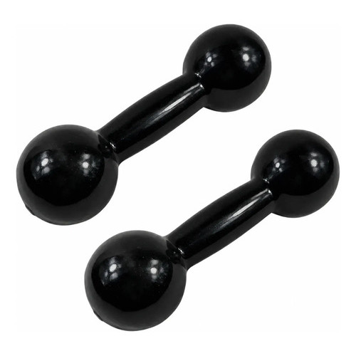 Par Halter Bola Emborrachado 2kg Cada Fisioterapia Peso Preto