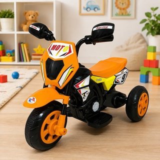 Moto Eletrica Infantil Cross Potencia Alta Luzes Led Veiculo Motorizado Criancas Laranja