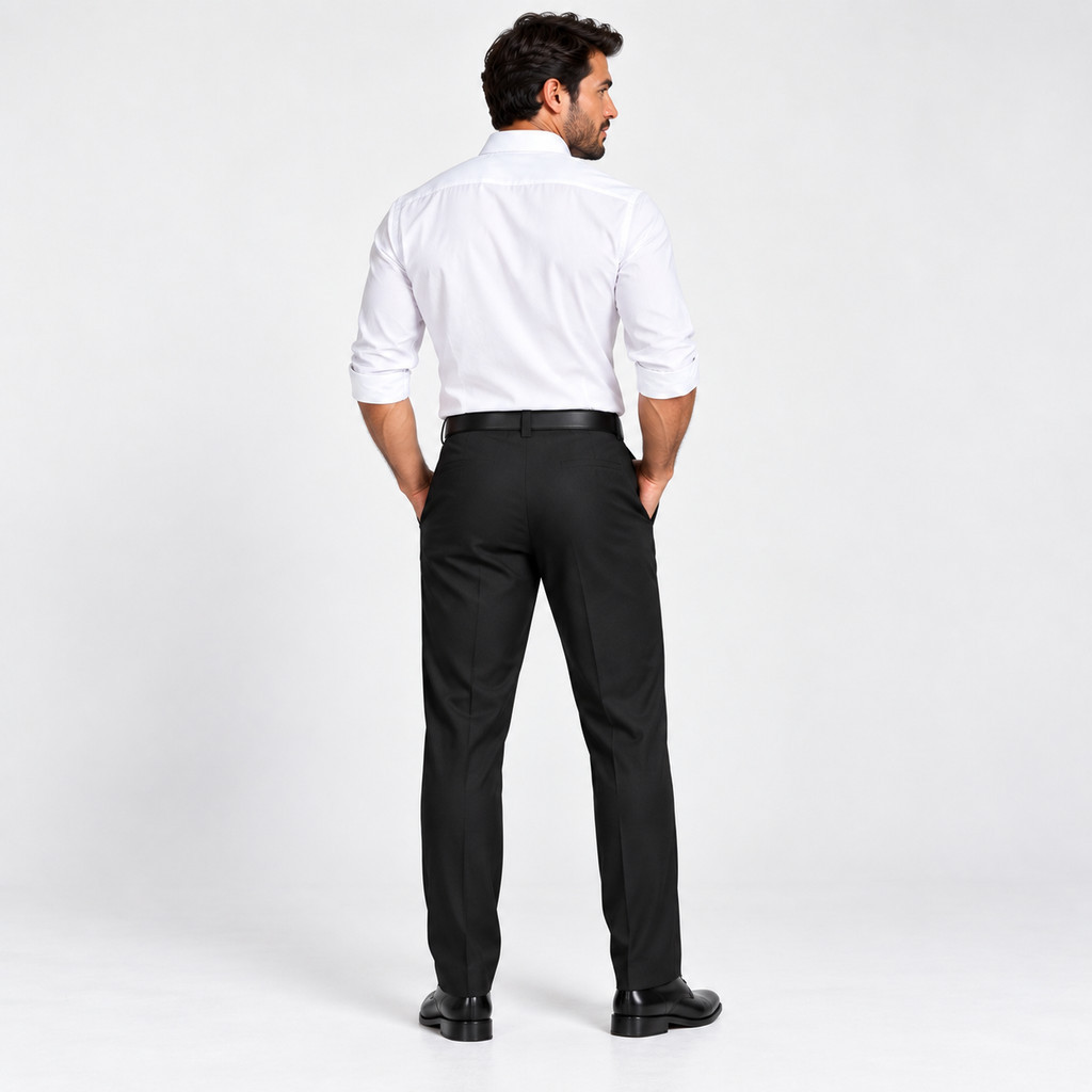 Calça Social Masculina Preto Oxford Reta com Brinde Trabalho Uniforme Tamanhos 38 ao 54 — imagem 2 de 2