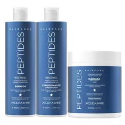 Jacques Janine Hair Care Peptídeos Shampoo 450ml Condicionador 440ml + Máscara Hidratação 400g — Fortalecimento dos Fios