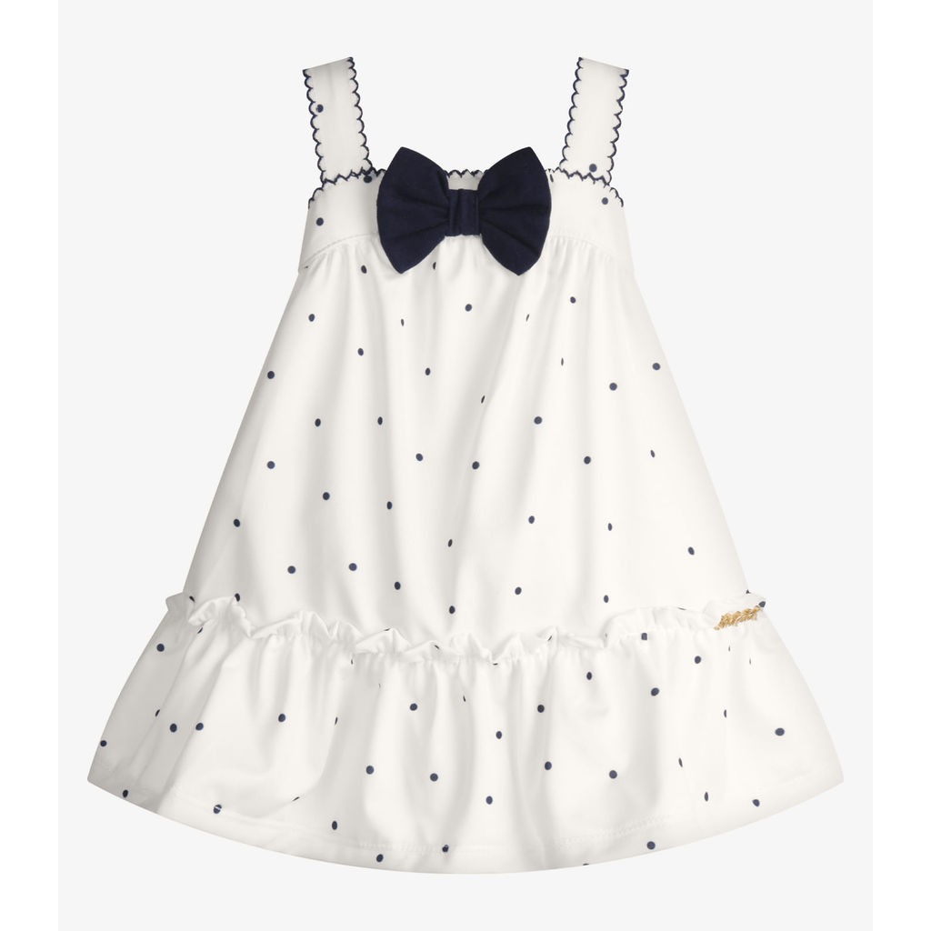 Vestido Infantil Malha Tech Poá Trick Nick Bege