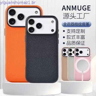 Melkco Capa De Couro De Vaca Para iPhone 17 Pro Max Air 17 Carregamento Magnético Com Atualização Botão AI Telefone