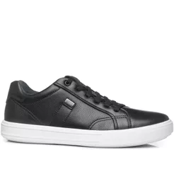 Tênis Casual Pegada Masculino em Couro Preto 111506-03