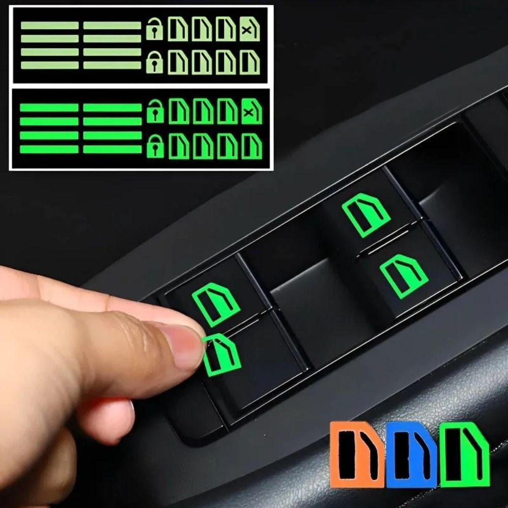 Adesivo luminoso para botões de carro GODNESSFO, interruptor de elevação, acessórios automotivos, adesivos internos R12C