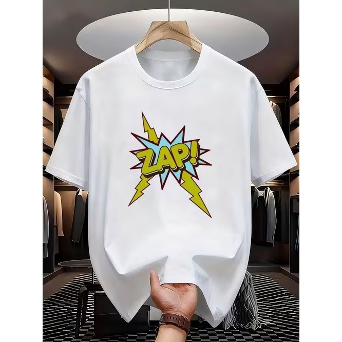 Camiseta Manga Curta Estampada Zap Divertida Confortável Estilosa Premium Moderna Casual Tendência para Uso no Verão