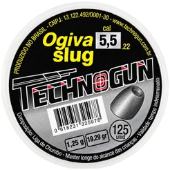 Chumbinho Technogun Ogiva Slug 5.5mm (.22) - 125un
