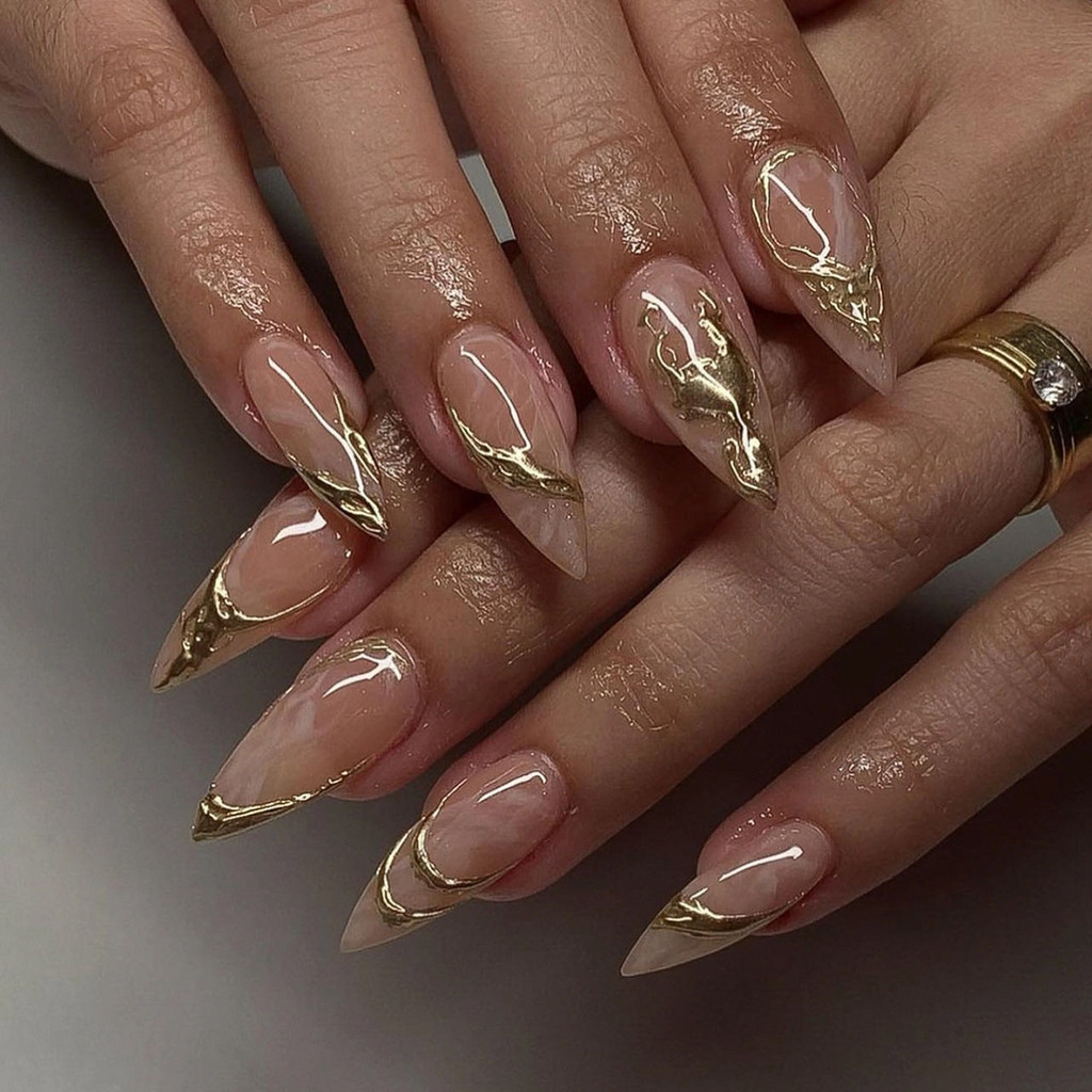Simples novo produto Manicure gel de unhas falsas 3D Wearable remendo de unhas curto amêndoa regravável remendo de unhas