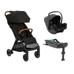Carrinho Joie Pact Pro Chumbo Shale + Bebê Conforto + Base