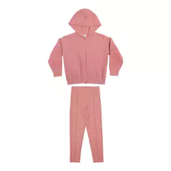 Conjunto Infantil Menina Floral em Relevo Elian Rosa