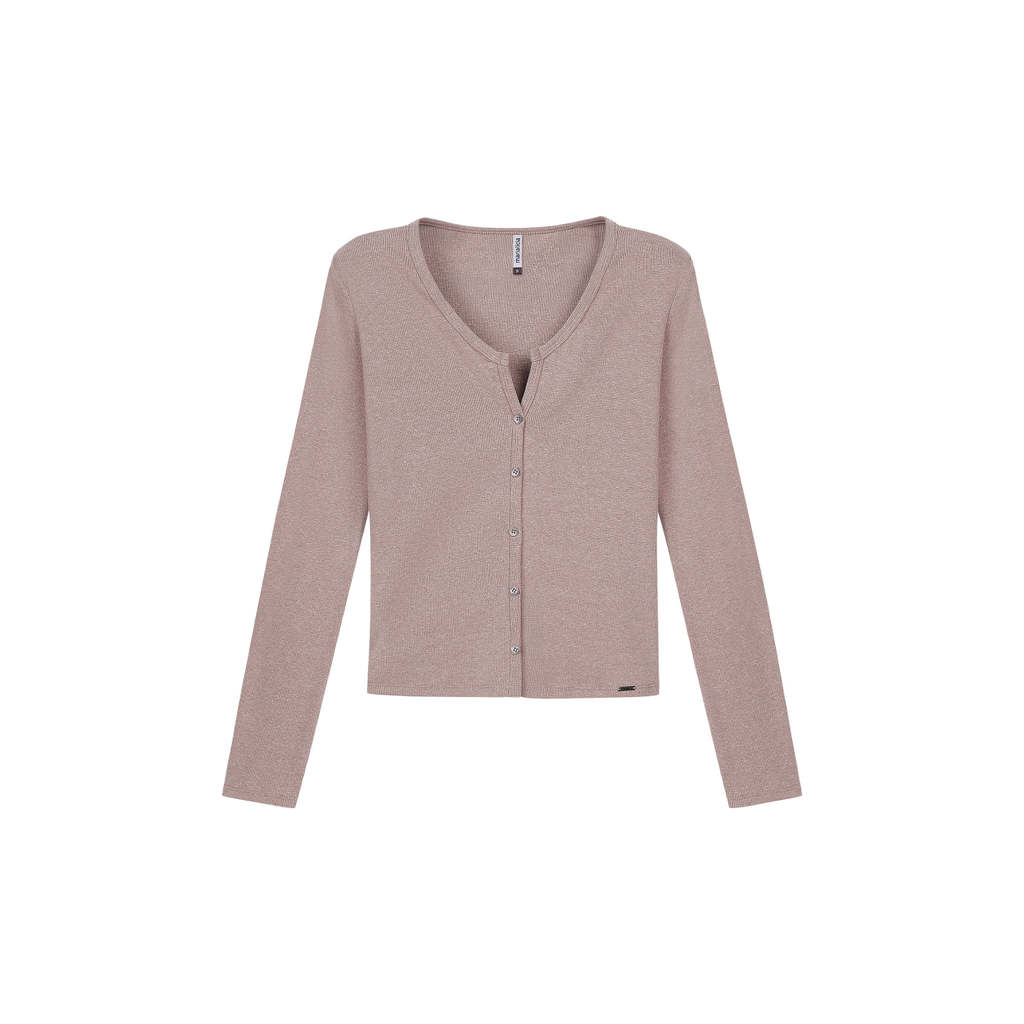 Blusa Feminina Canelada Botonê Marialícia Marrom · foto 2
