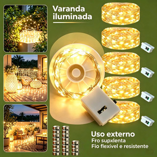Kit 30 Peças Fios de Fada Led 2 Metros Para Festa Arte Presente Ambiente Decorado