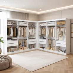Closet Casal sem Portas 8 Gavetas Paris Duo Premium Yescasa Branco Branco