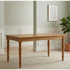 Mesa de Jantar 6 Lugares Madeira Maciça 160cm Amarílis Marrom/Mel Mel