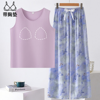 Pijamas femininos verão algodão seda manga curta 2026 novo estilo feminino estilo feminino com almofada no peito impress