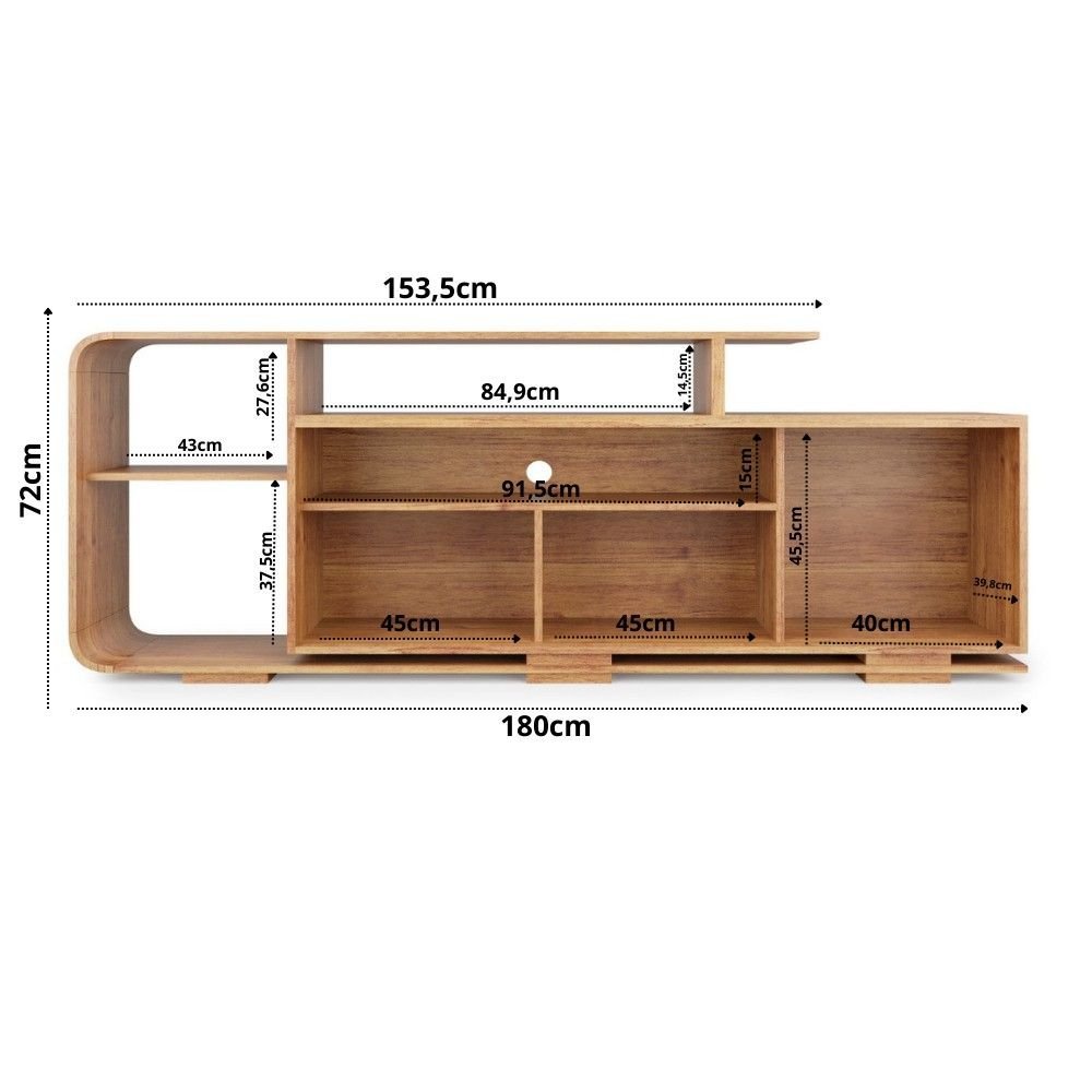 Rack para TV até 75 Polegadas 2 Portas Palinha 180cm Santorini Marrom Mel/Palha Natural · foto 2
