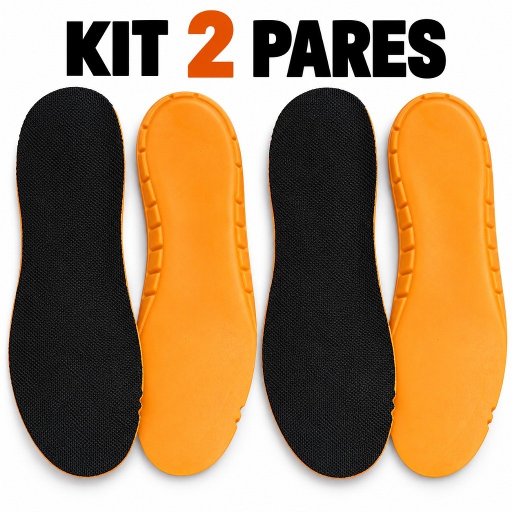 Kit com 2 Pares de Palmilha Ortopédica em Gel Para Várias Horas de Trabalho Alivia Dores Confortável