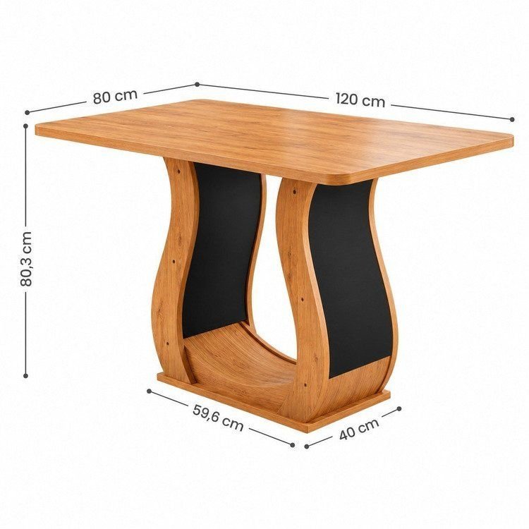 Conjunto para Sala de Jantar com 4 Cadeiras Inspirare Yescasa Preto/Mel Preto/Mel · foto 2