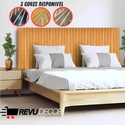 Kit Ripado MDF para Cabeceira King Queen Casal Solteiro 1.11 MT + Kit Instalação Móveis