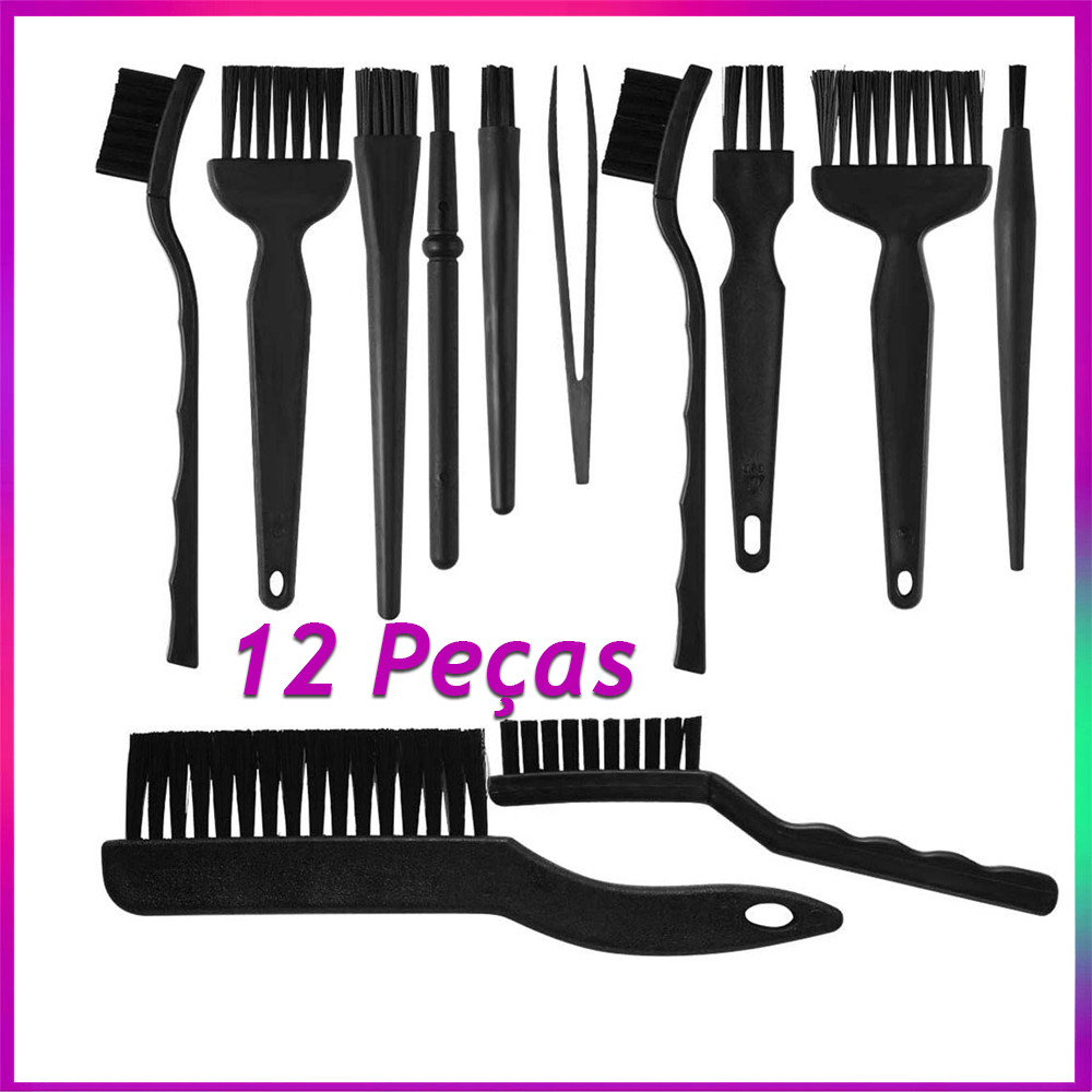12 pincéis de limpeza de mini teclado cabo de polipropileno escova de limpeza eletrônica antiestática contra poeira