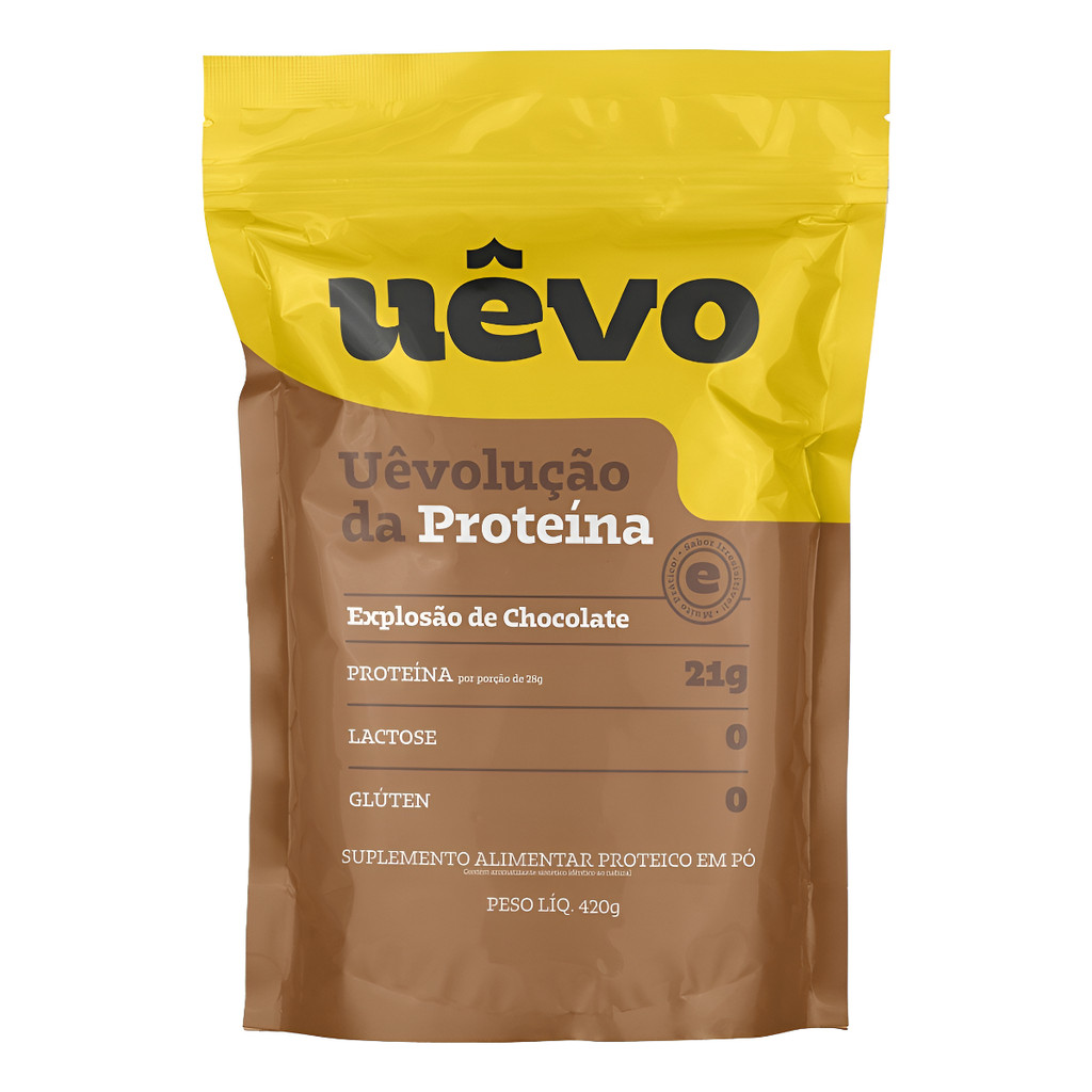 Proteína Em Pó 420G Chocolate - Uêvo em Oferta na Shopee