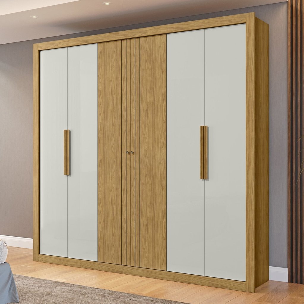 Guarda-roupa Casal Montecarlo 6 Portas 3 Gaveta 100% Mdf em Oferta na Shopee