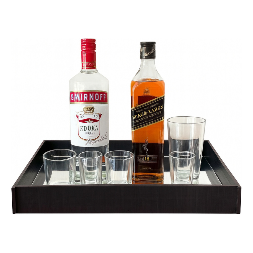 Bandeja Espelhada Organizado De Bebidas Café Chá Bar Cozinha em Oferta na Shopee