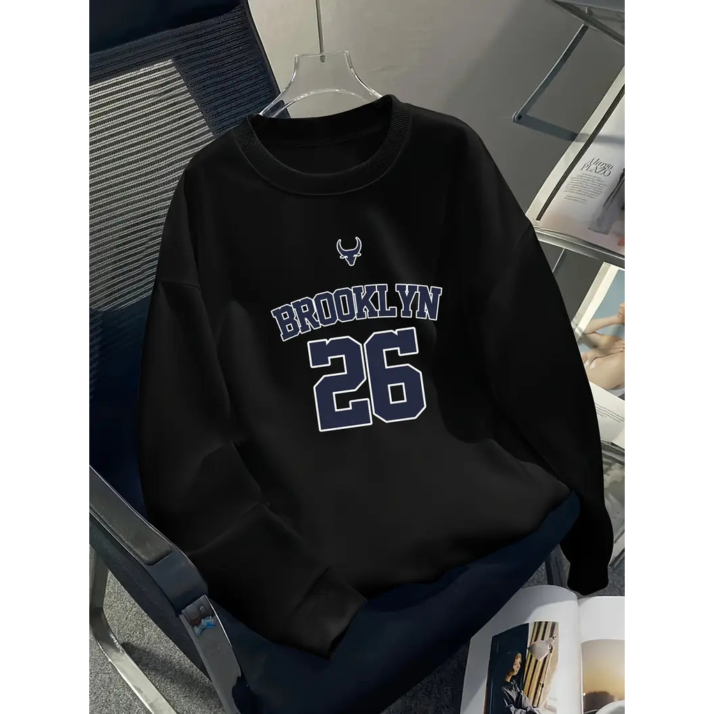 Blusa Moletom Gola Careca Estampado de Brooklyn 26 Unissex Estilosa Gring