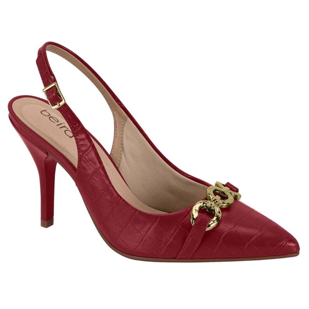 Sapato Scarpin Feminino Slingback Salto Fino Fivela Beira Rio 4122.1401