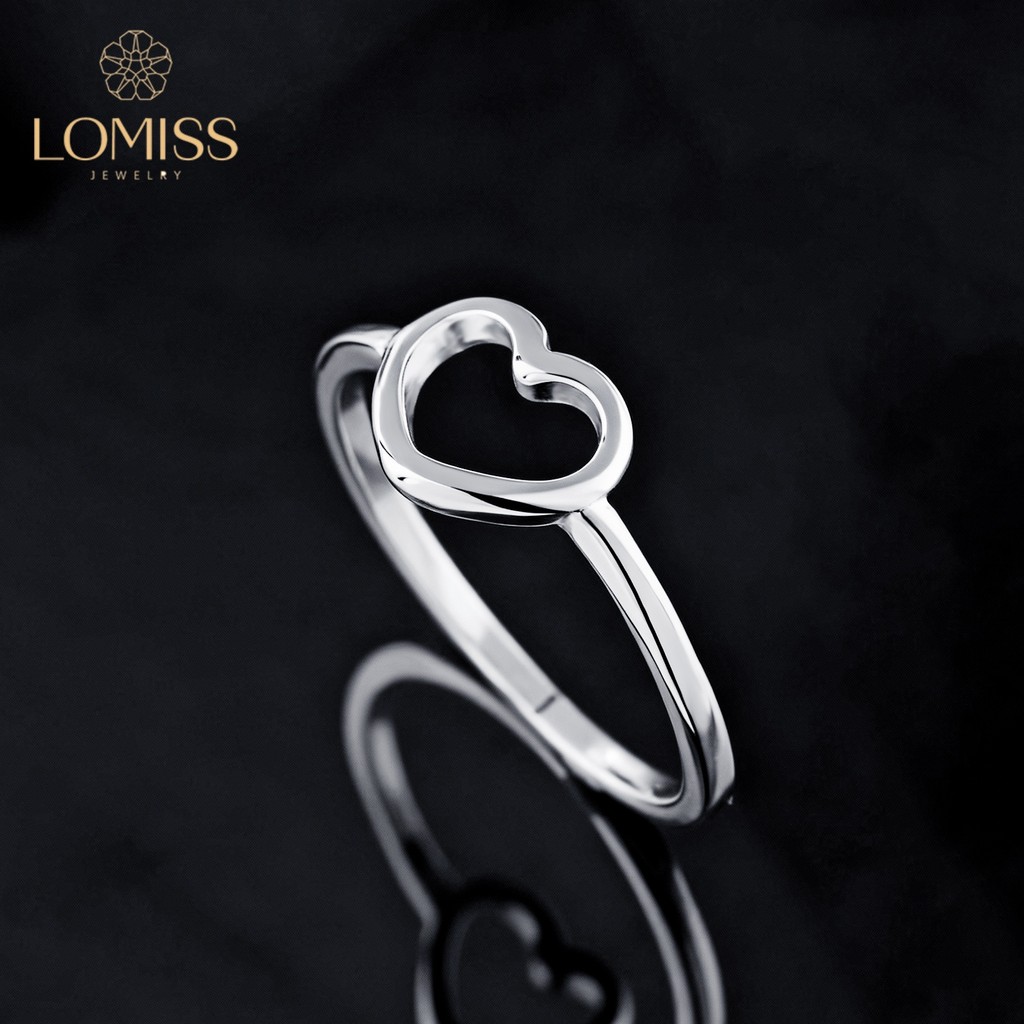 Anel de Prata 925 Coração Feminino Vazado - Delicado Presente Romântico em Oferta na Shopee