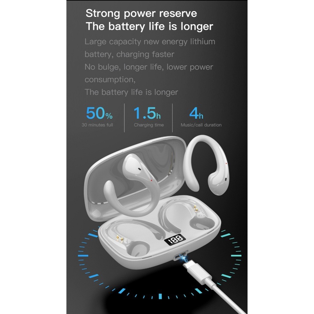 Fones De Ouvido Sem Fio Bluetooth Fone Com Microfones Alta Nova OWS-15 Fidelidade Som Estéreo Toque Inteligente Esportes