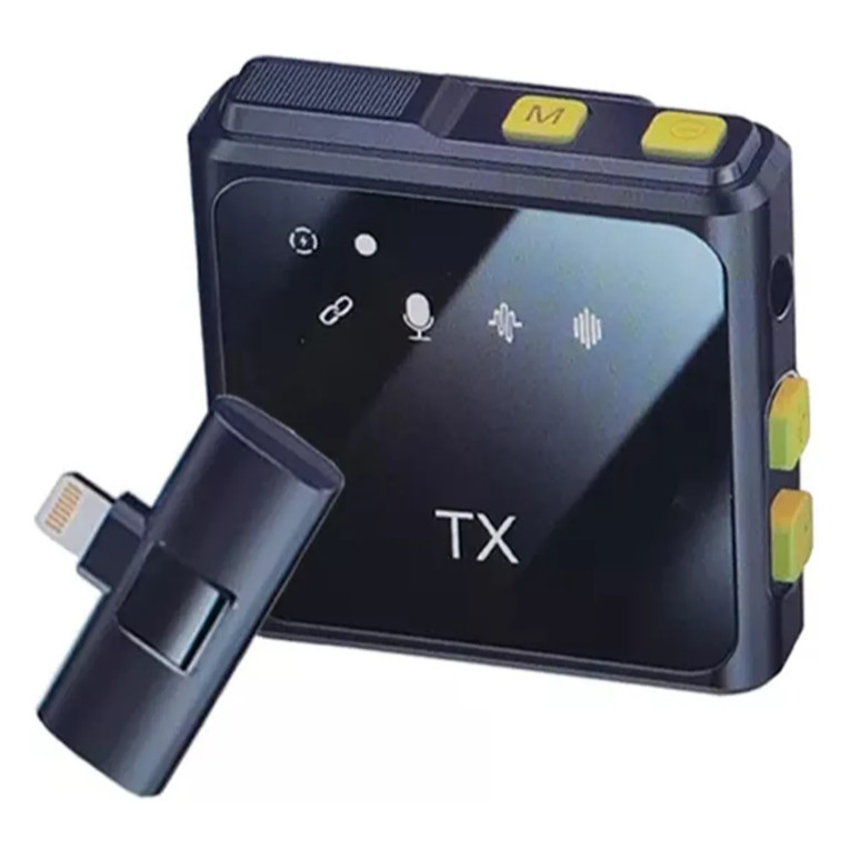 Microfone Sem Fio Duplo Tx Lapela Celular Tipo C E Iphone Contra Ruido Novo Live - Touro Shop