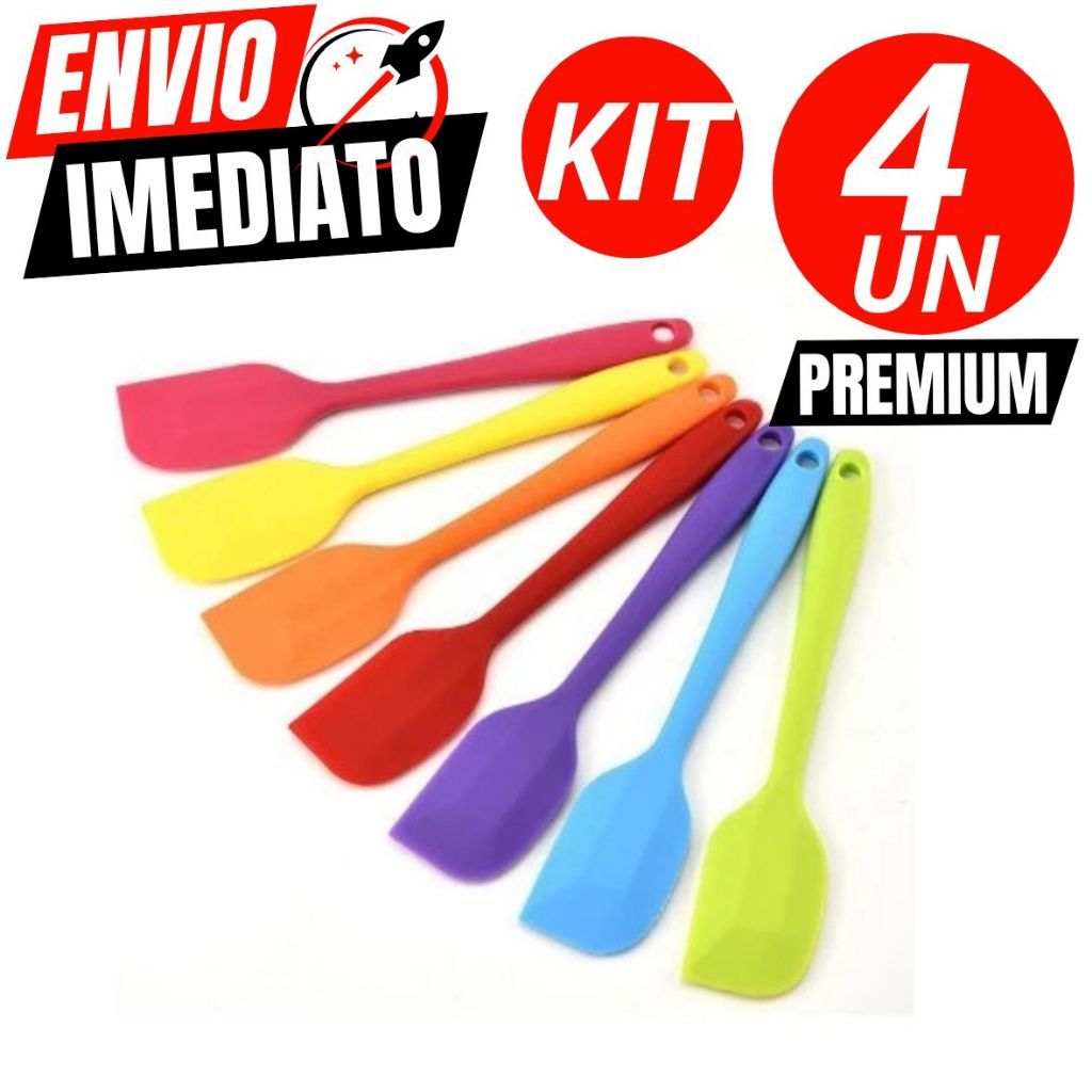 Kit 04 Espatula Pao Duro de Silicone Casa Cozinha Buffet Restaurante Qualidade Premium em Oferta na Shopee
