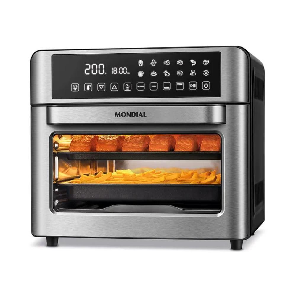 Fritadeira Air Fryer Mondial Forno Oven Digital 25L 220V Preto/Inox 2000W - AFO-25L-BI