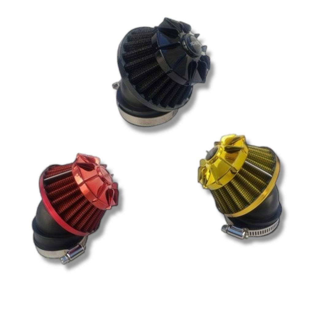 Filtro de Ar Esportivo 45° graus curvado Universal Motos Honda e Yamaha – Carburador 35mm 42mm 50mm